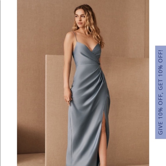BHLDN Freya Satin Charmeuse dress size 8 - Picture 1 of 6